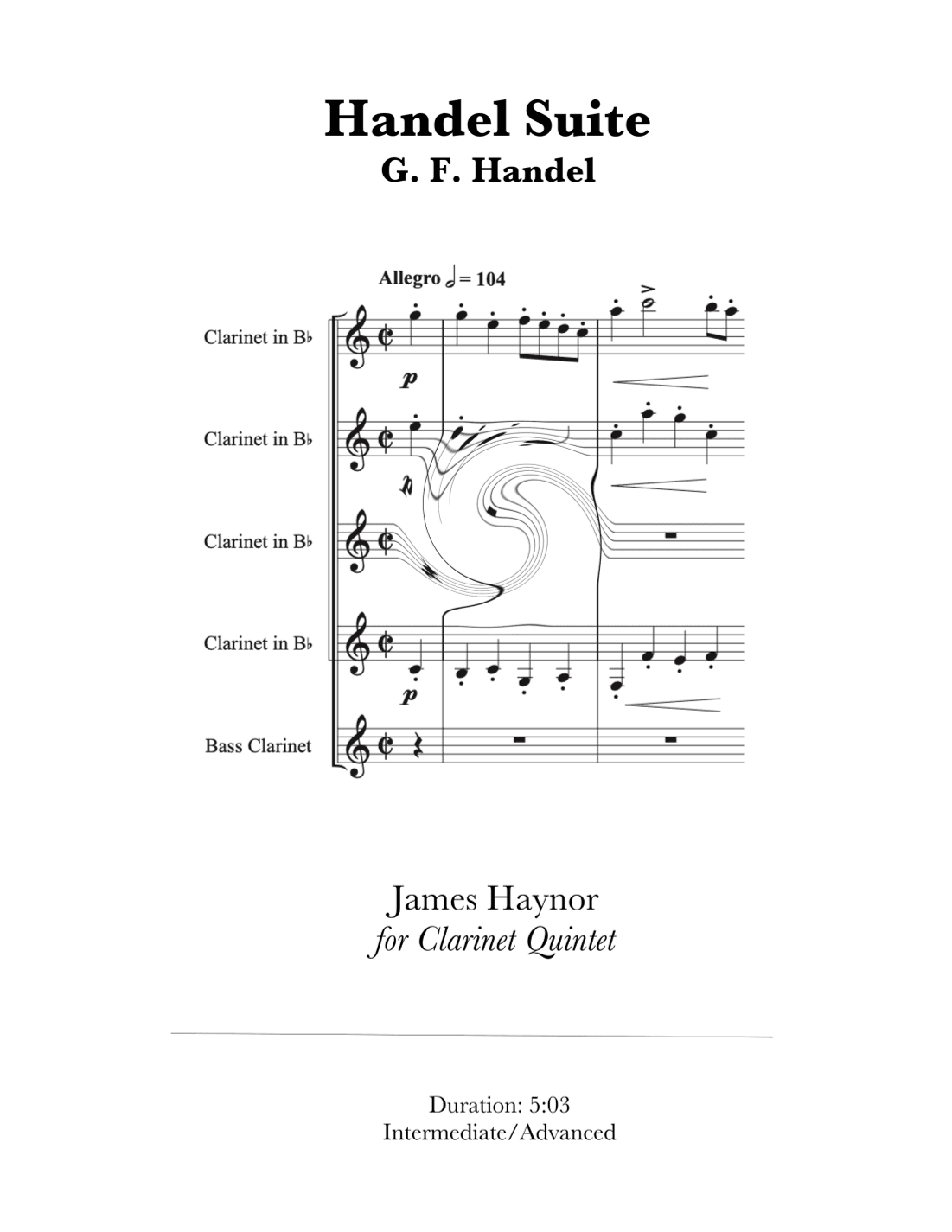 Handel Suite for Clarinet Quintet (arr. James Haynor)