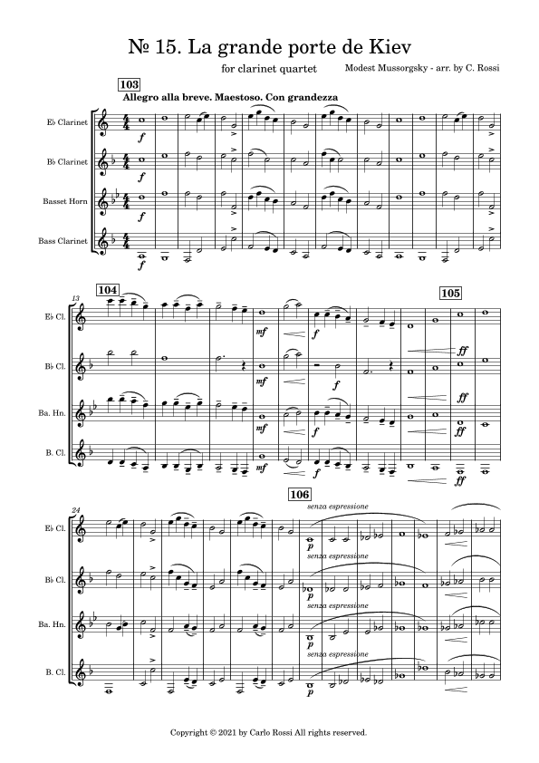 Pictures at an Exibition - La grande porte de Kiev (arr. Carlo Rossi)