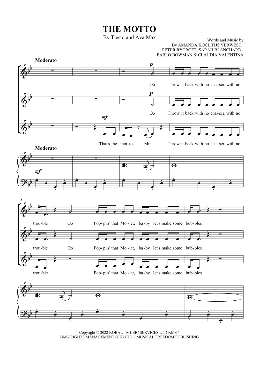 The Motto (arr. S Carlile)