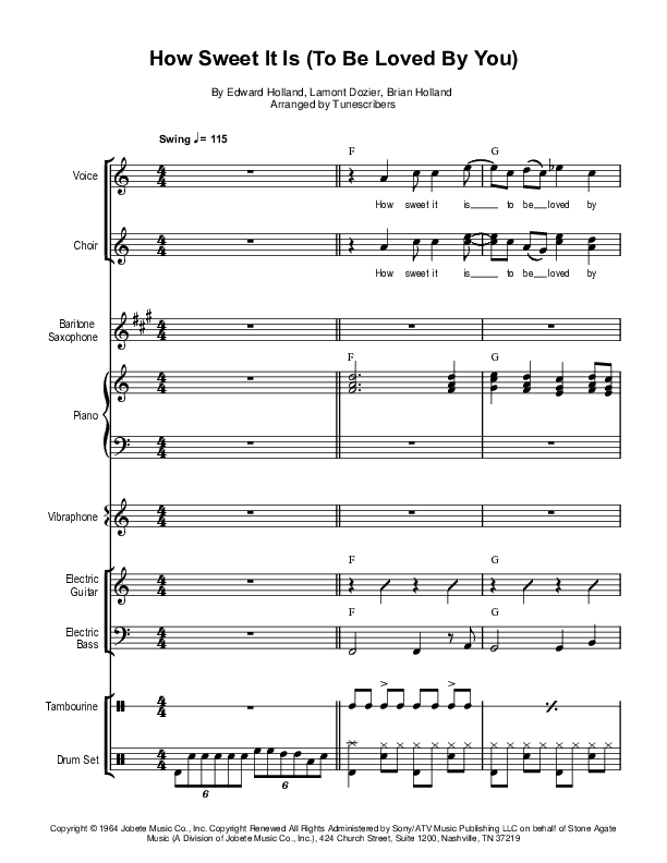 How Sweet It Is (To Be Loved By You) (arr. Tunescribers)