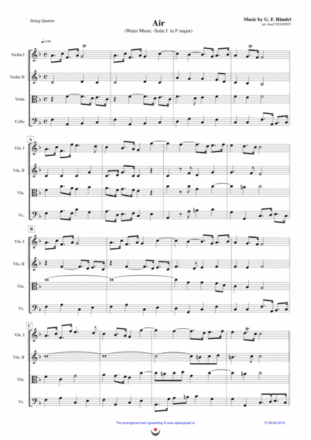 Air (Water Music) (arr. Josef STASTNY)