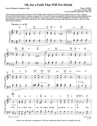 Oh, for a Faith That Will Not Shrink (arr. Lyndell Leatherman)