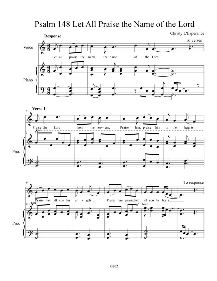 Psalm 148 Let All Praise the Name of the Lord