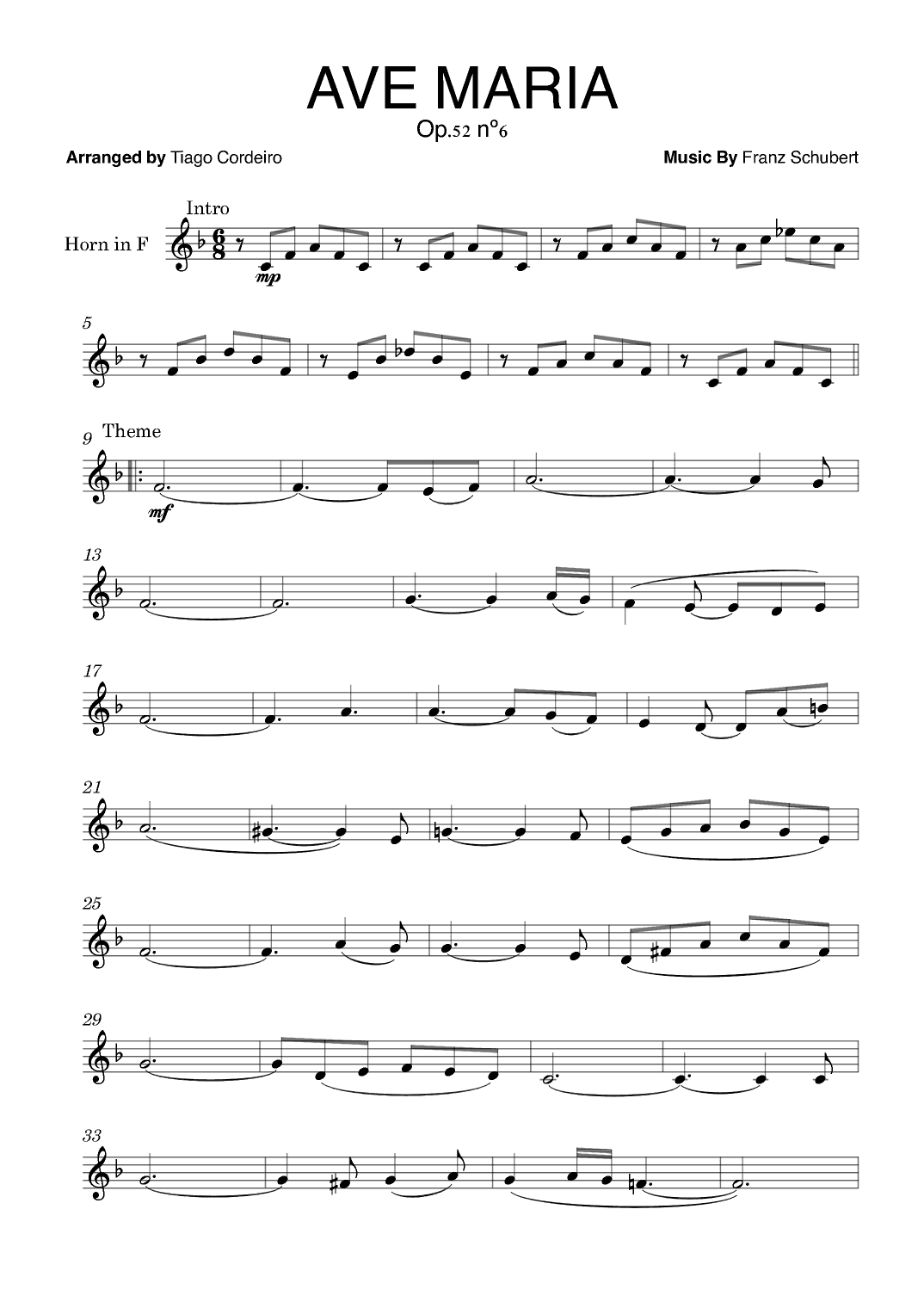 Ave Maria Op.52 nº6 (arr. Tiago Cordeiro)