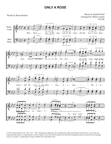 Only A Rose (arr. Walter Latzko)