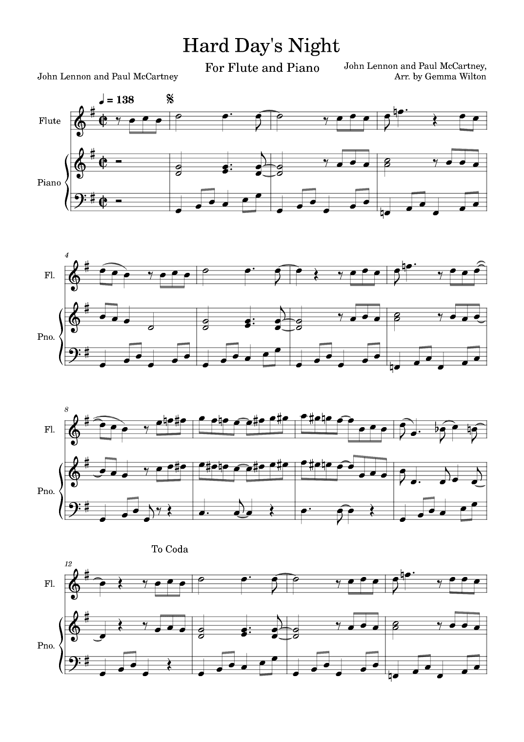 A Hard Day's Night (arr. Gemma Wilton)