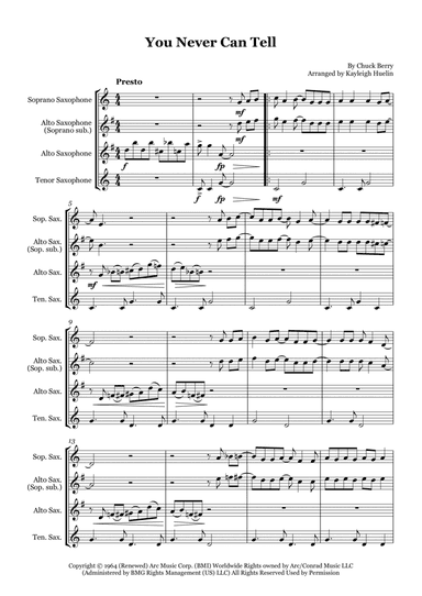You Never Can Tell (arr. Kayleigh Huelin)