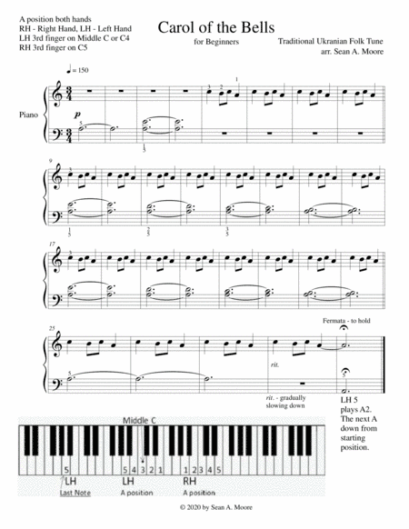 Carol of the Bells - Traditional Ukranian Tune (arr. Sean Moore)