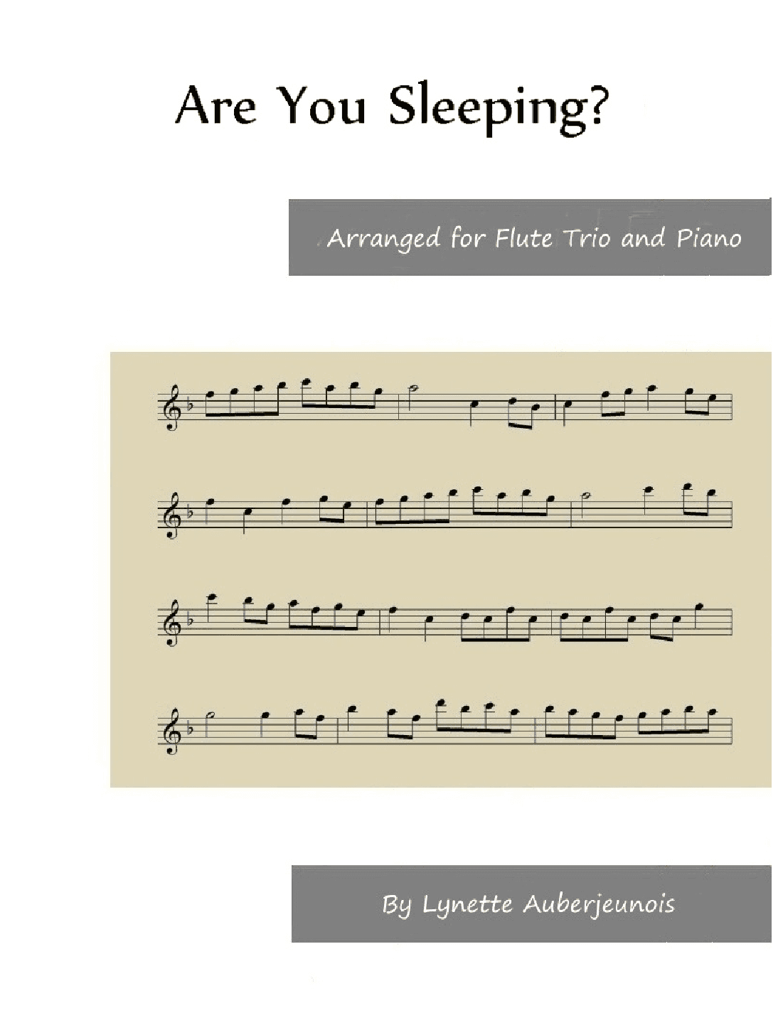 Are You Sleeping - Flute Trio and Piano (arr. Lynette Auberjeunois)
