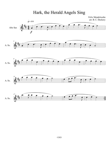 Hark, the Herald Angels Sing (Alto Sax Solo) (arr. B. C. Dockery)
