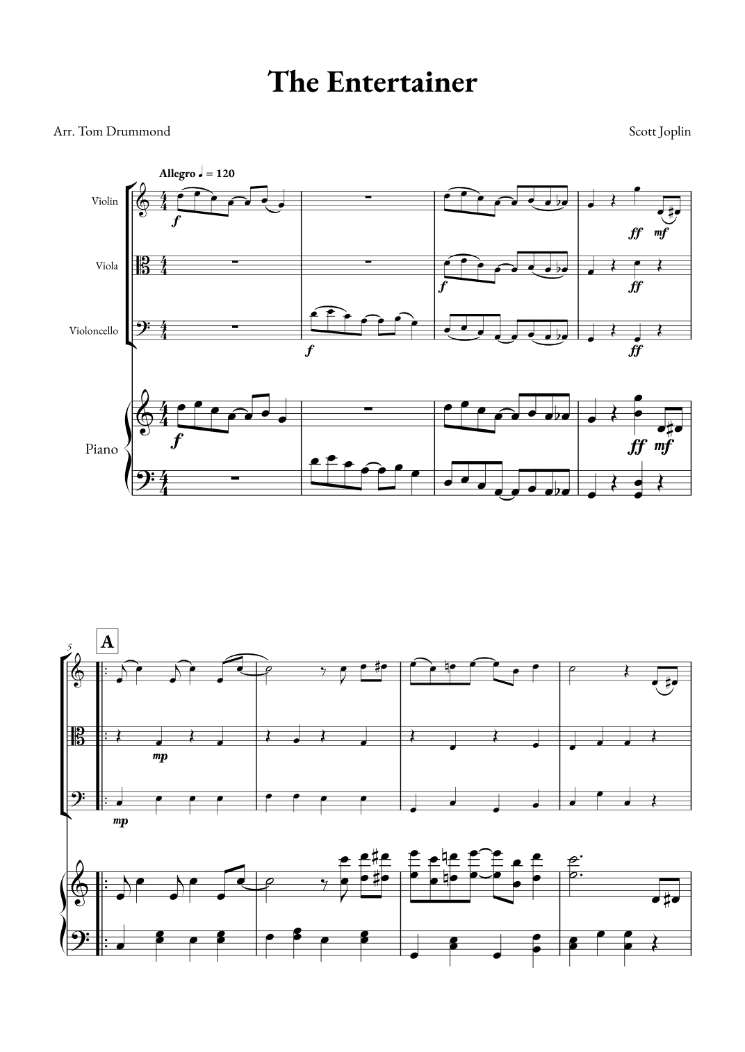 The Entertainer (arr. Tom Drummond)