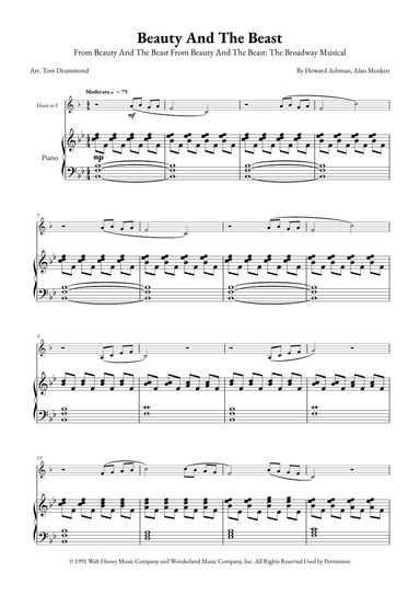 Beauty And The Beast (arr. Tom Drummond)