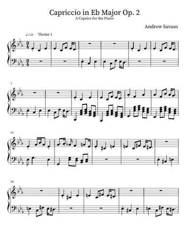Capriccio in Eb Major Op. 2