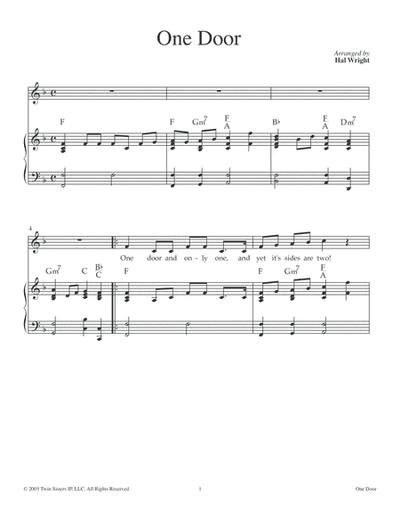 One Door and Only One (arr. Hal Wright)