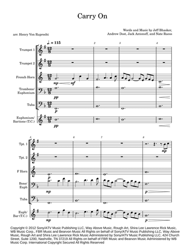 Carry On (arr. Henry Von Ruprecht)