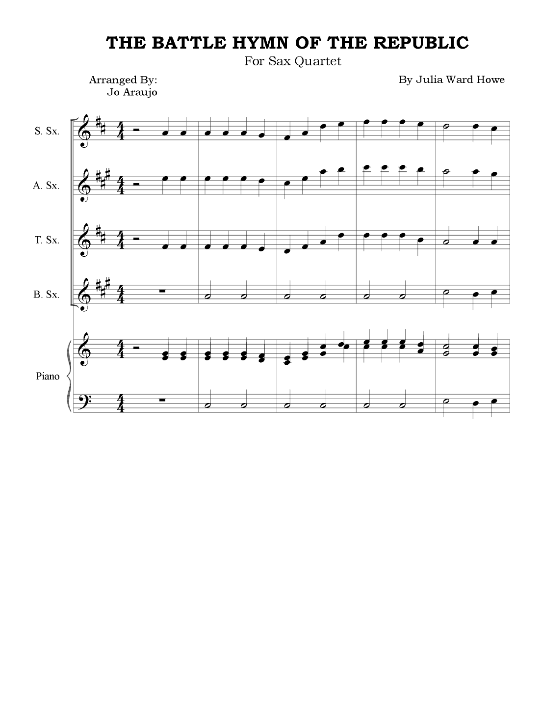 THE BATTLE HYMN OF THE REPUBLIC (arr. Jo Araujo)