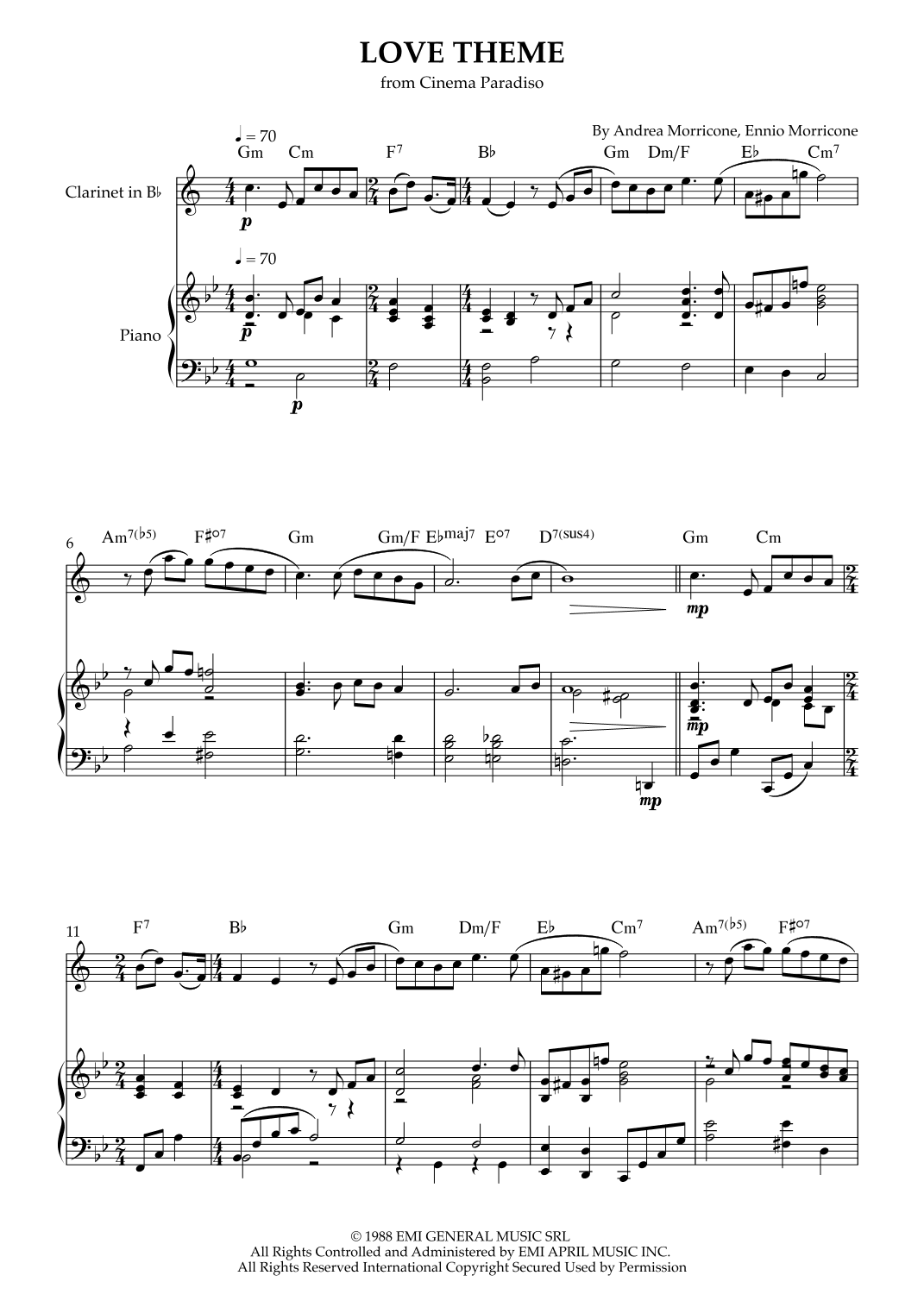 Love Theme (tema D'amore) (arr. Karen Gueiros)