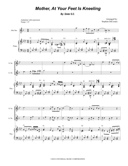 Mother At Your Feet Is Kneeling (arr. Stephen DeCesare)