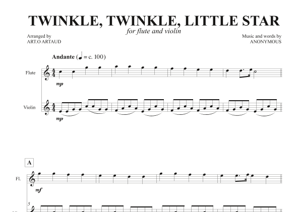 Twinkle Twinkle Little Star (arr. Art.o Artaud)
