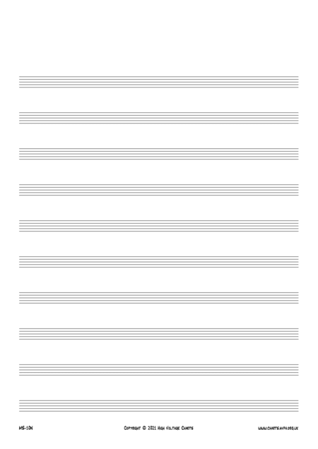 Manuscript Paper - 10 Staves No Clefs