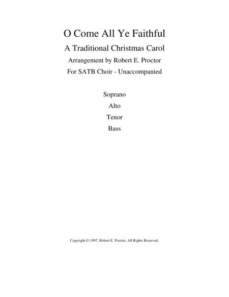 O Come All Ye Faithful (arr. Robert E. Proctor)