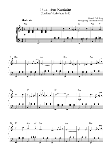 Ikaalisten Rantatie (Ikaalinen's Lakeshore Path) (arr. Kaiserin Rebecca)