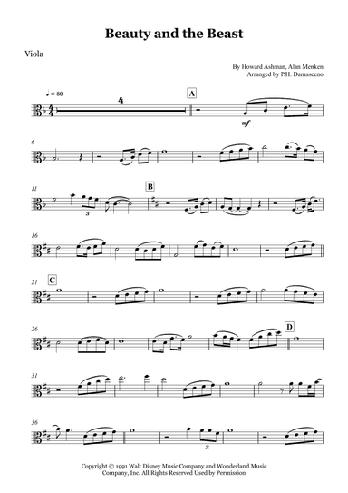 Beauty And The Beast (arr. P.H. Damasceno)