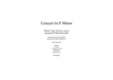 "Winter" from The Four Seasons arranged for Chamber Wind Ensemble & Bass (arr. Andrew Middleton)
