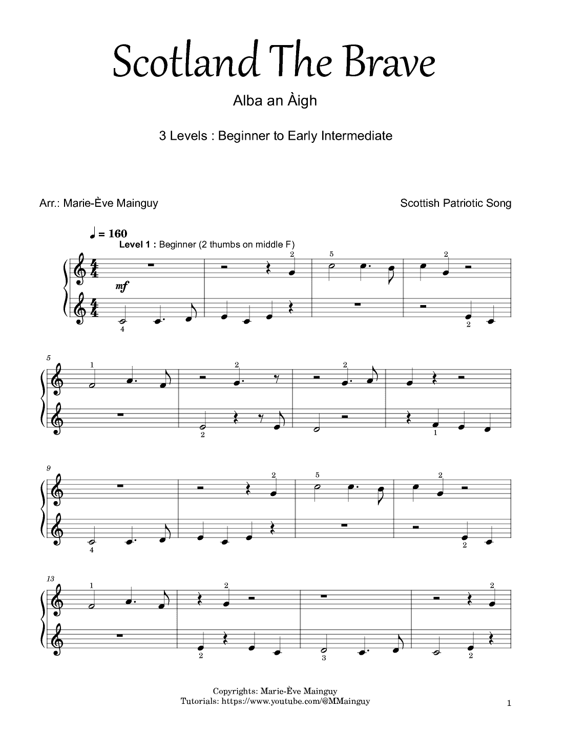 Scotland The Brave (arr. Marie-Ève Mainguy)