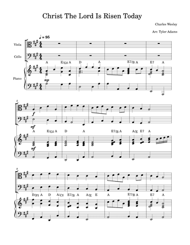 Christ The Lord Is Risen Today (Viola and Cello Duet with Piano) (arr. Tyler Adams)