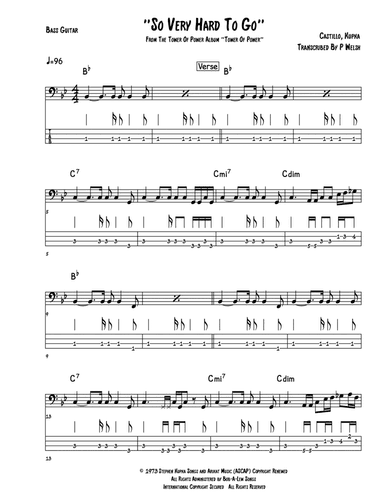 So Very Hard To Go (arr. Paul welsh)