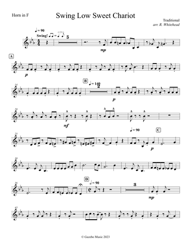Swing Low Sweet Chariot (arr. Robert Whitehead)