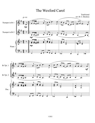 The Wexford Carol (Trumpet Duet with Piano Accompaniment) (arr. B. C. Dockery)