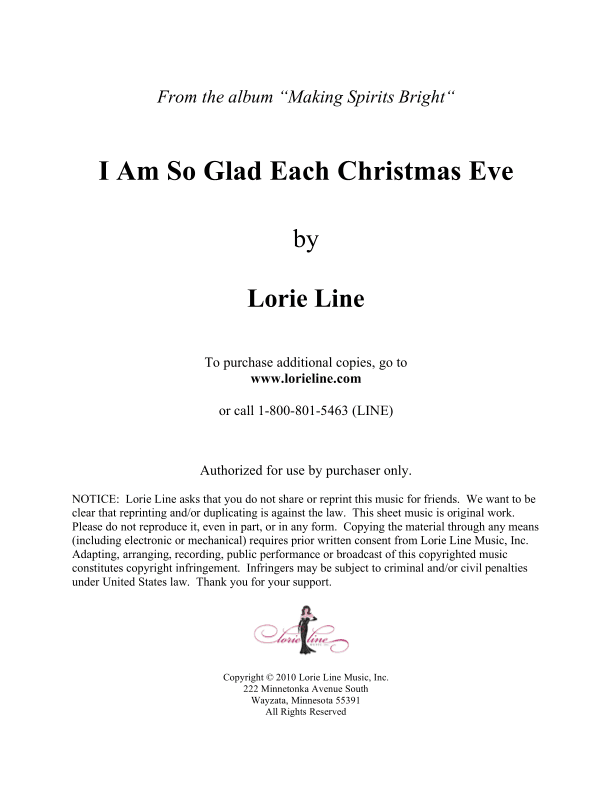 I Am So Glad Each Christmas Eve (arr. Lorie Line)