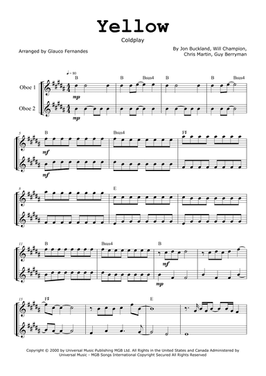 Yellow (arr. Glauco Fernandes)
