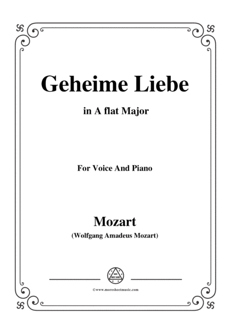 Mozart-Geheime Liebe,in A flat Major,for Voice and Piano (arr. MSM)