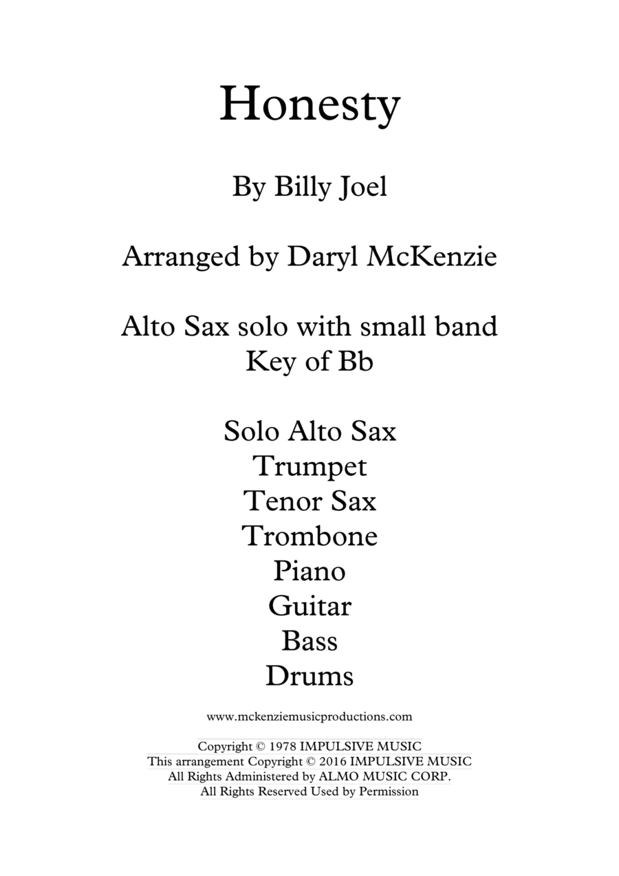 Honesty (arr. Daryl McKenzie)