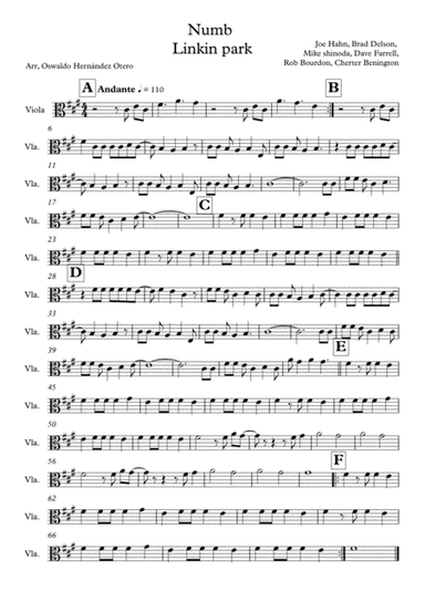 Numb (arr. Oswaldo Otero)