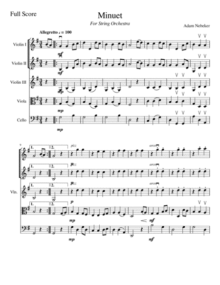Minuet - For String Orchestra
