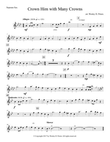 Crown Him With Many Crowns (Sax Sextet) (arr. Wesley D. Peters)