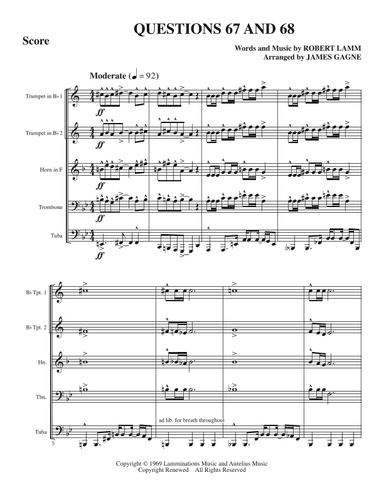 Questions 67 And 68 (arr. James Gagne)