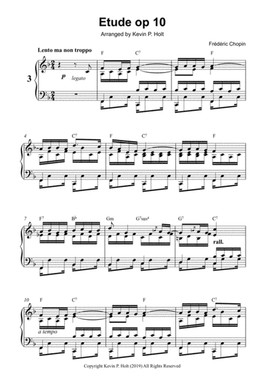Chopin Etude Op. 10 No. 3 - Easy Piano (arr. Kevin P. Holt)