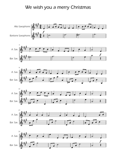 We Wish You a Merry Christmas - Sax Duet (arr. Ygor Nunes)