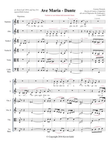 Ave Maria - Dante (Galiè) SA Score and Parts (arr. Kevin Galie')