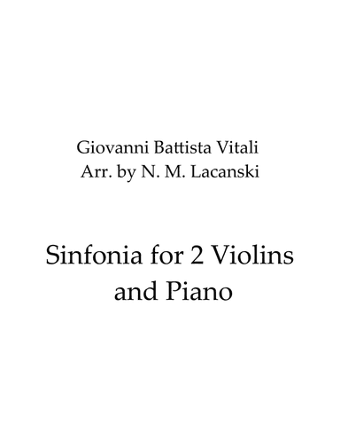 Sinfonia for 2 Violins and Piano (arr. Nick Lacanski)
