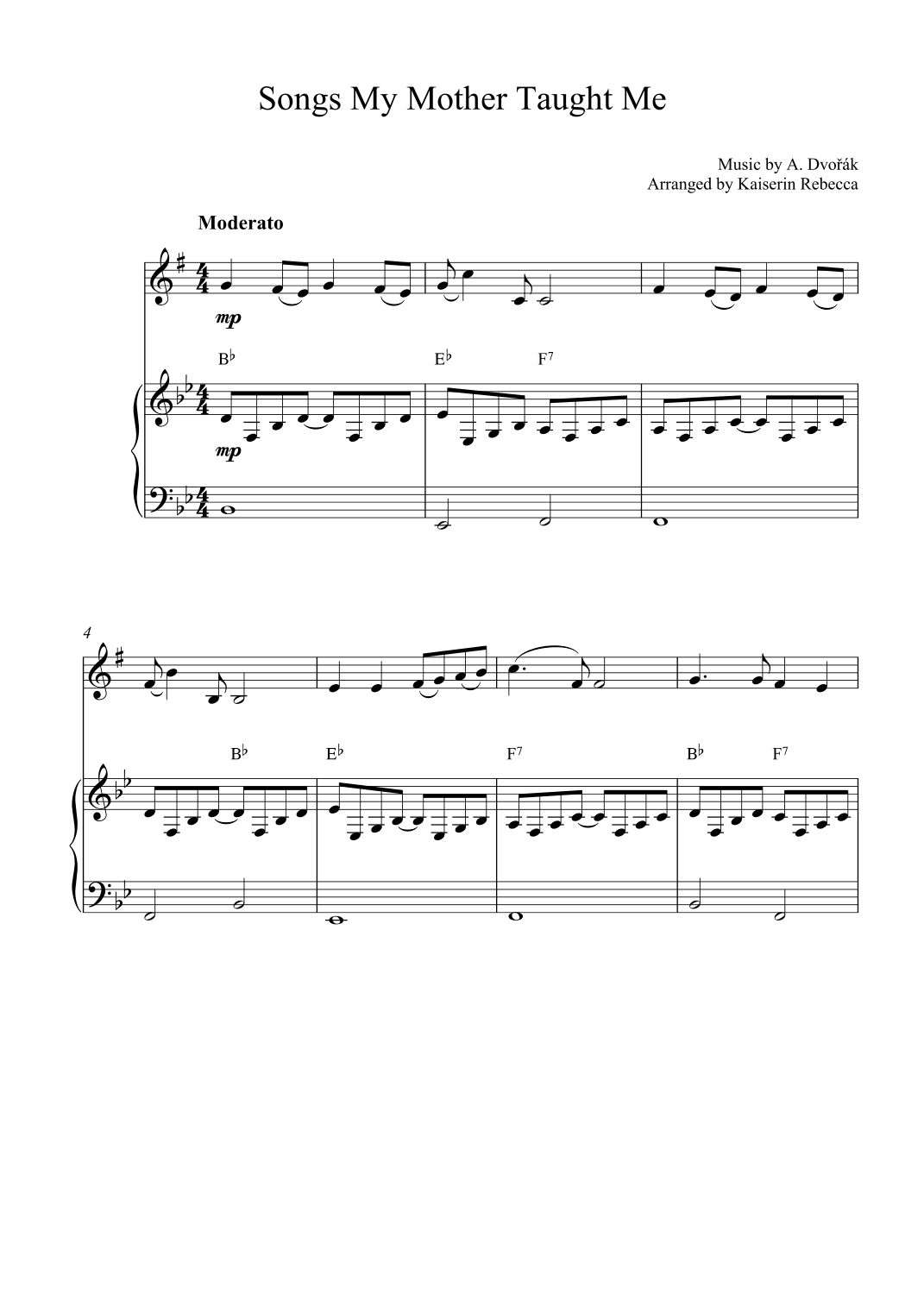 Songs My Mother Taught Me (arr. Kaiserin Rebecca)