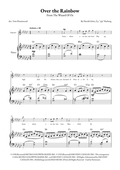 Over The Rainbow (arr. Tom Drummond)