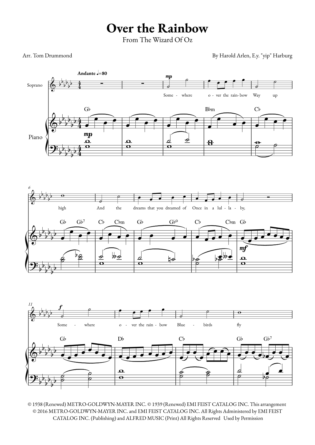 Over The Rainbow (arr. Tom Drummond)