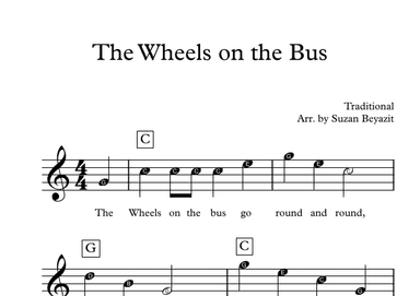 The Wheels on the Bus - (With Big Notes) (arr. Suzan Beyazit)