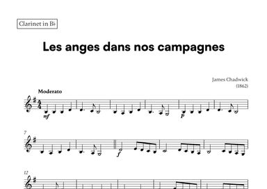 Les anges dans nos campagnes (for Clarinet) (arr. Cadenza Editions)